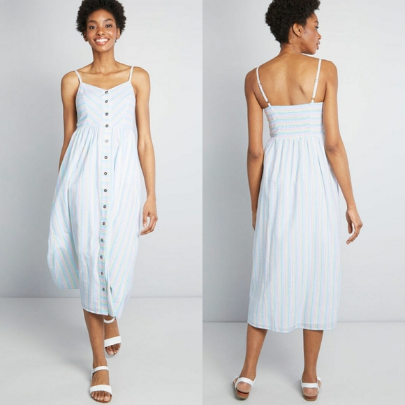 Modcloth Quite Clearly Charismatic Midi Dress NEW - Picture 2 of 6